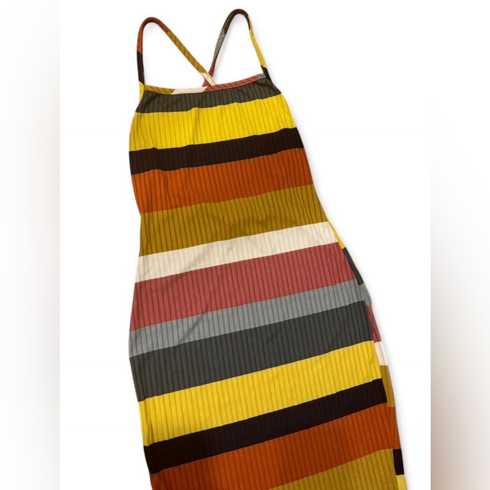 Vibrant Striped Sleeveless Dress